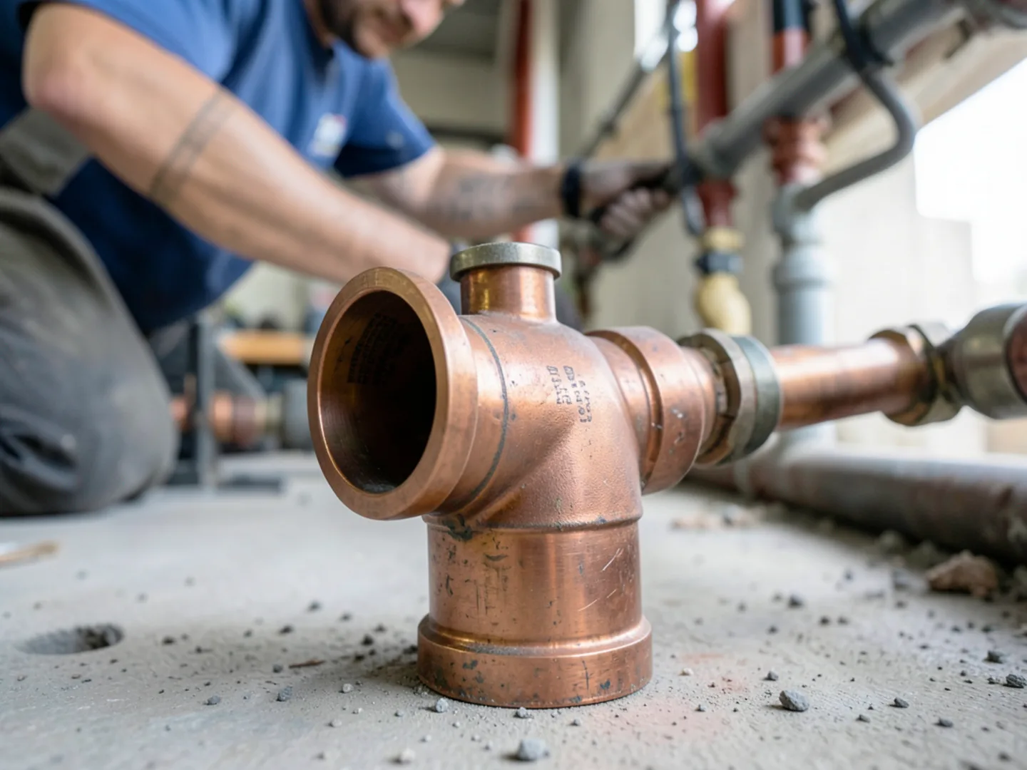 The overhead PEX-a attic reroute method technical plumbing photo